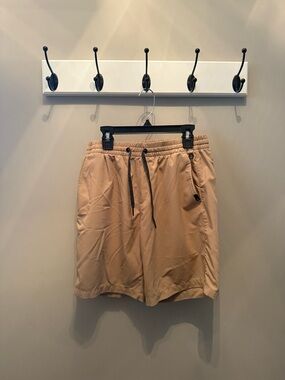 Quiksilver Men's Drawstring Athletic Shorts in Tan